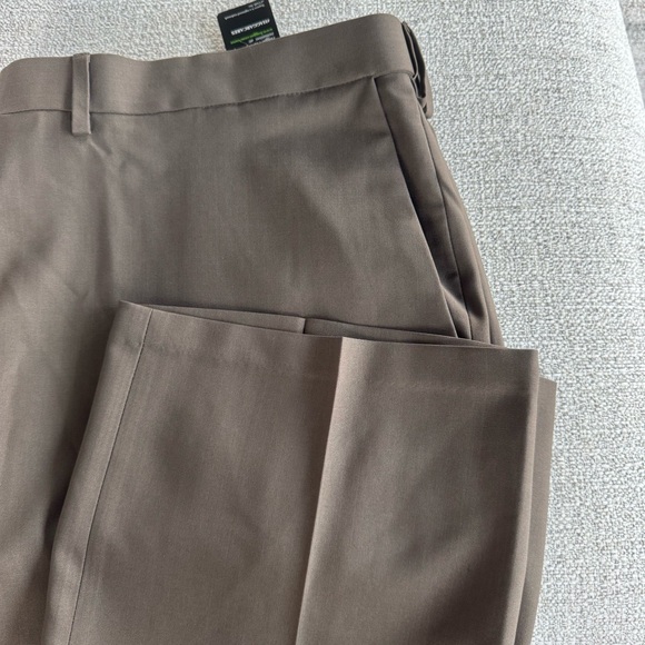 Haggar Men's Big & Tall Premium Comfort Flat Front Dress Pant - Brown - Picture 5 of 6